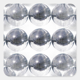 Disco-Kugel Quadratischer Aufkleber