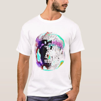 Disco-Kugel Retro-Neon 70er 80er T-Shirt
