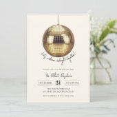 Disco-Kugel Silvesterparty Einladung (Stehend Vorderseite)
