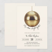 Disco-Kugel Silvesterparty Einladung (Vorne/Hinten)