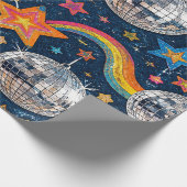 Disco-Kugel-Sterne Wrap Geschenkpapier (Ecke)