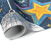 Disco-Kugel-Sterne Wrap Geschenkpapier (Rolleneckpunkt)