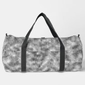 Disco-Kugel-Thema Faux-Silber Duffle Bag (Vorderseite)