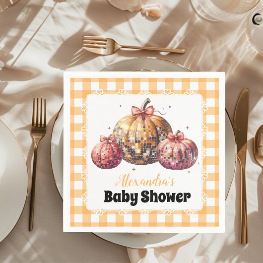 Disco-Kürbis-Patch-Baby-Party Serviette