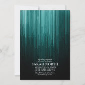 Disco Lights Sweet 16 Aquamarin ID777 Einladung (Rückseite)