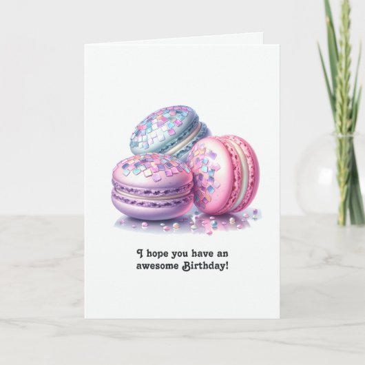 Disco Macarons Retro Geburtstag Karte (Vorderseite)