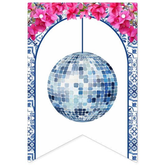 Disco Mediterrane Mamma Happy Birthday Wimpelkette (Erste Fahne)