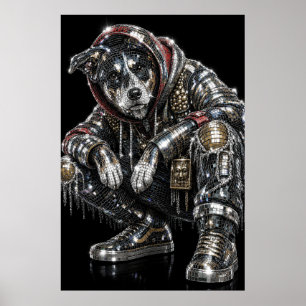Disco-Mosaik-Hundeposter Moderne Wandkunst für H Poster