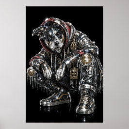 Disco-Mosaik-Hundeposter | Moderne Wandkunst für H Poster