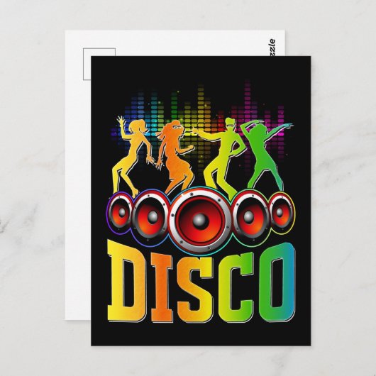 Disco Music 80er 90s Party Groove Funky Music Postkarte (Vorne/Hinten)