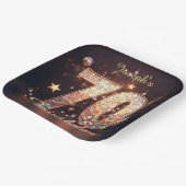 Disco Music Notes Gold Black 70th Birthday Party Pappteller (Gewinkelt)