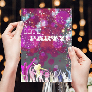 Disco-Nachtclub Glam Geburtstags-/Junggesellinnenp Einladung