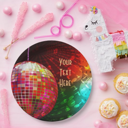 Disco-Nachtsiebziger jahre Retro Disco-Ball Pappteller (Party)