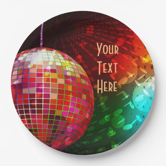 Disco-Nachtsiebziger jahre Retro Disco-Ball Pappteller (Vorderseite)