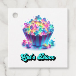 Disco Neon Popcorn Geburtstagsparty von lass Geschenkanhänger
