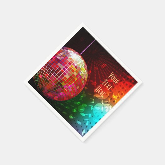Disco Night 70's Retro Disco Ball Napkins Serviette (Ecke)