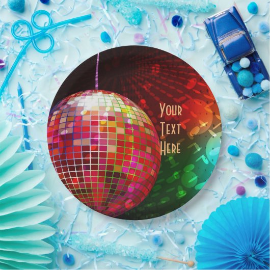 Disco Night 70's Retro Disco Ball Pappteller (Party)