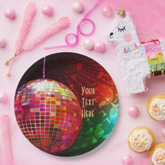 Disco Night 70's Retro Disco Ball Pappteller (Party)