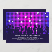 Disco Night New Year Party Einladung (Vorne/Hinten)