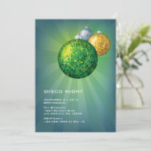 Disco Night New Year Party Einladung (Stehend Vorderseite)