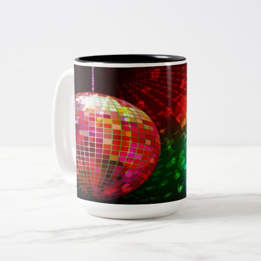 Disco Night Retro 70's Disco Ball Tasse (Vorderseite Links)