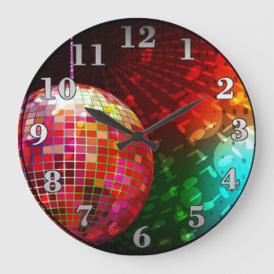 Disco Night Retro 70's Disco Ball Wall Uhr