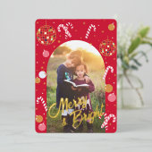 Disco Nutcracker in Rot Folien Feiertagskarte (Stehend vorne)