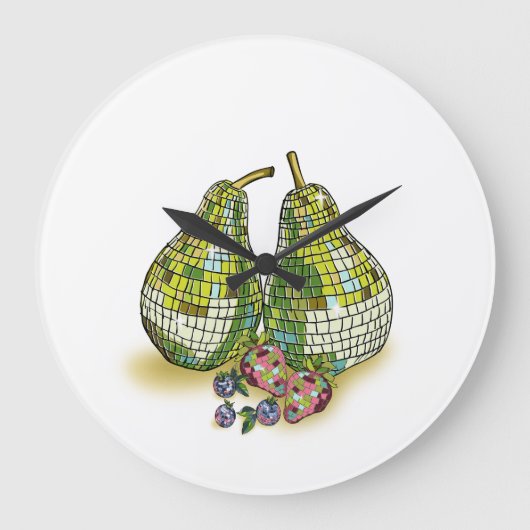 Disco Obstsäcke Große Wanduhr (Vorderseite)