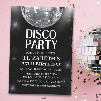 Disco Party | 70'S Adults Birthday  Einladung