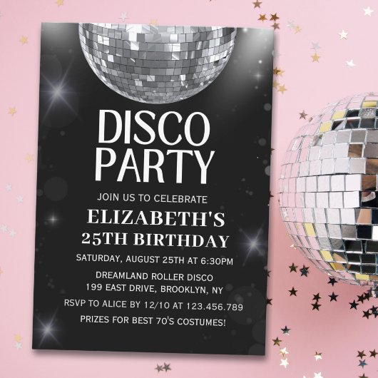Disco Party | 70'S Adults Birthday  Einladung