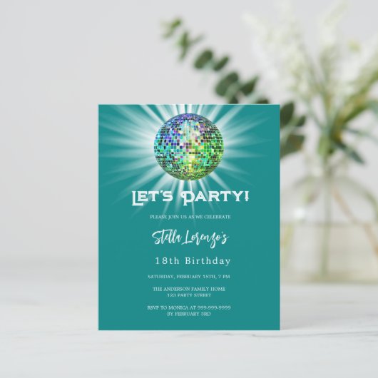 Disco-Party aquamarin grün (Stehend Vorderseite)