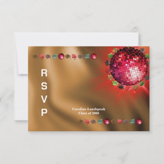 Disco Party Custom Foto UAWG RSVP Karte (Vorderseite)