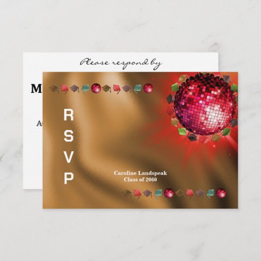 Disco Party Custom Foto UAWG RSVP Karte (Vorne/Hinten)