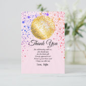 Disco Party Dance Party 70er Diskothek Dankeskarte (Stehend Vorderseite)