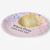 Disco Party Dance Party 70er Diskothek Pappteller (Schrägansicht)