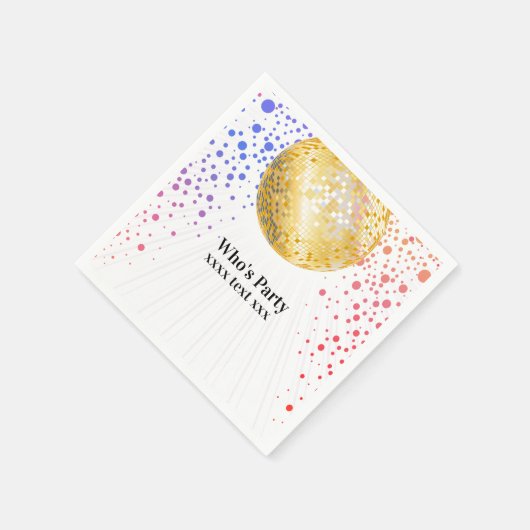 Disco Party Dance Party 70er Diskothek Serviette (Ecke)