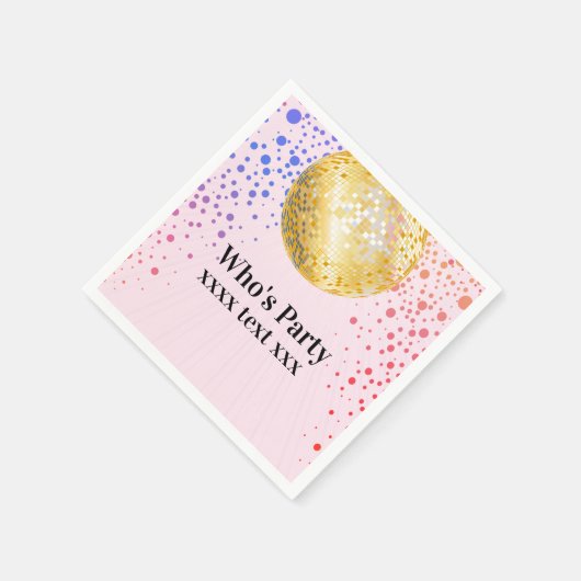 Disco Party Dance Party 70er Diskothek Serviette (Ecke)