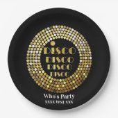 Disco Party Dance Party 70er Gold Diskothek Papier Pappteller (Vorderseite)