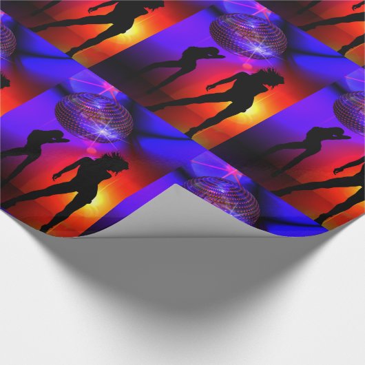 Disco Party Dancers Geschenkpapier (Ecke)
