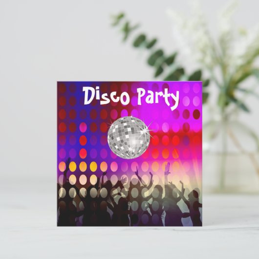 Disco-Party Einladung (Stehend Vorderseite)