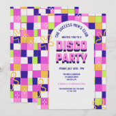 Disco-Party Einladung (Vorne/Hinten)