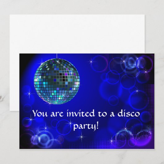 Disco-Party Einladung (Vorne/Hinten)