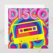 Disco-Party Einladung (Vorne/Hinten)