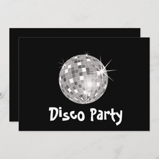 Disco-Party Einladung (Vorne/Hinten)