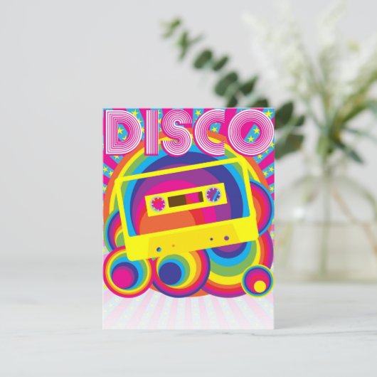 Disco-Party Einladung (Stehend Vorderseite)