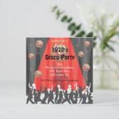 Disco-Party Einladung der 70er Jahre (Stehend Vorderseite)