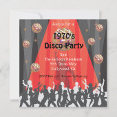 Disco-Party Einladung der 70er Jahre (Vorderseite)