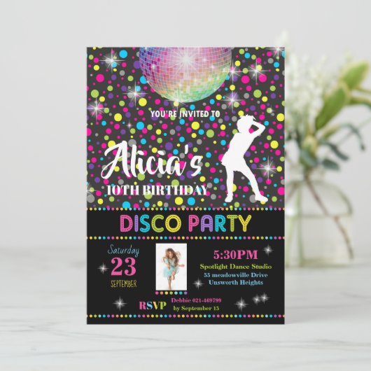 Disco Party Einladung Giro del Malcantone (Stehend Vorderseite)