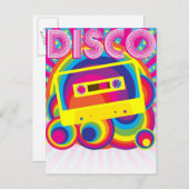 Disco-Party Einladungspostkarte (Vorne/Hinten)