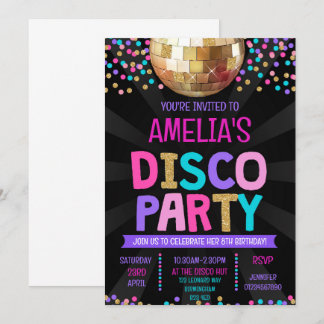 Disco Party Geburtstag Einladung